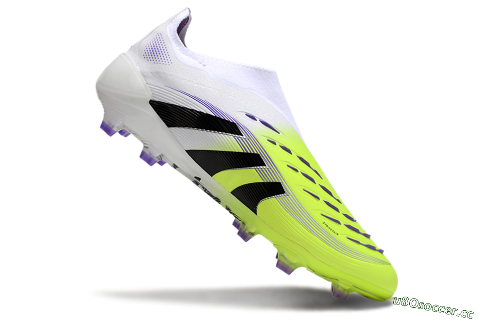 Unisex Adidas Predator Elite 25 Laceless FG Firm Ground Low-Tops Football Boots - Yellow/Black/White 4