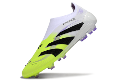 Unisex Adidas Predator Elite 25 Laceless FG Firm Ground Low-Tops Football Boots - Yellow/Black/White