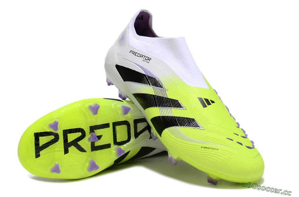 Unisex Adidas Predator Elite 25 Laceless FG Firm Ground Low-Tops Football Boots - Yellow/Black/White 3