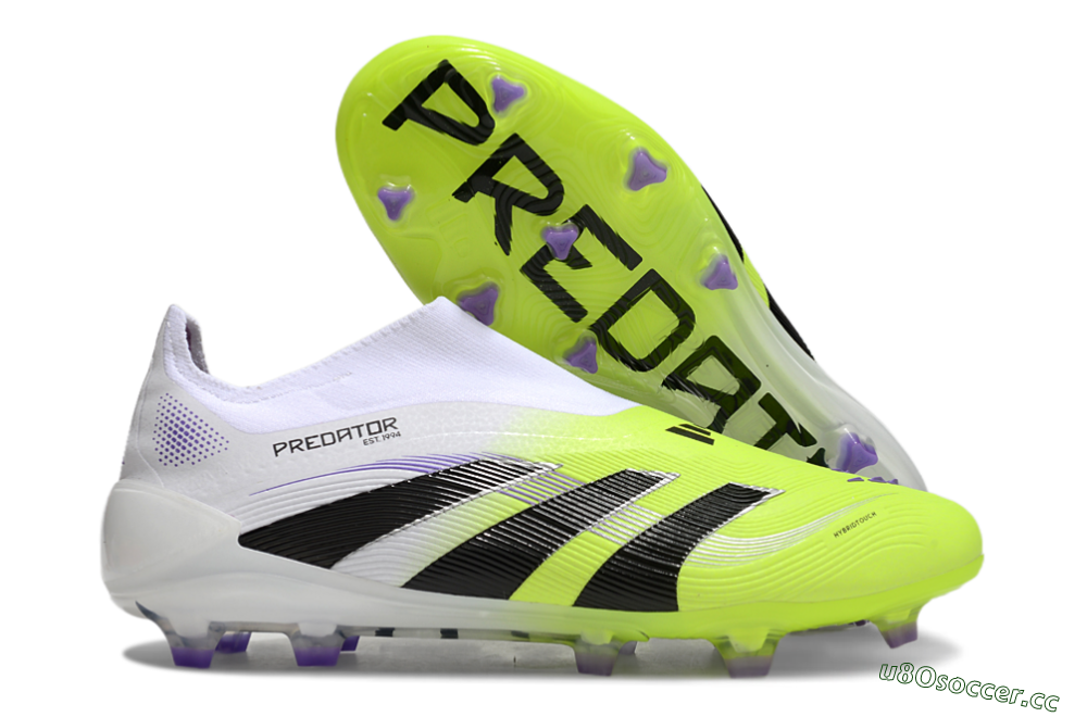 Unisex Adidas Predator Elite 25 Laceless FG Firm Ground Low-Tops Football Boots - Yellow/Black/White 2