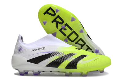 Unisex Adidas Predator Elite 25 Laceless FG Firm Ground Low-Tops Football Boots - Yellow/Black/White