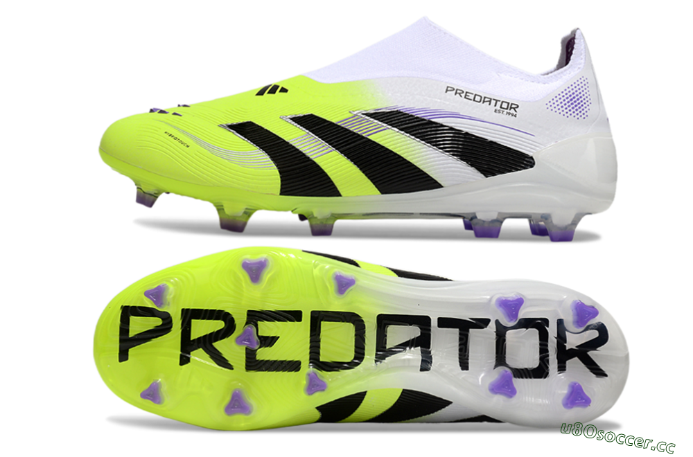 Unisex Adidas Predator Elite 25 Laceless FG Firm Ground Low-Tops Football Boots - Yellow/Black/White 1