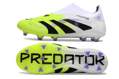 Unisex Adidas Predator Elite 25 Laceless FG Firm Ground Low-Tops Football Boots - Yellow/Black/White