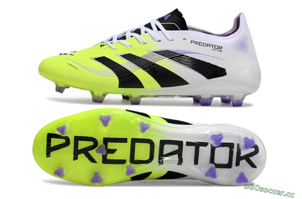 Unisex Adidas Predator Elite 25 FG Firm Ground Low-Tops Football Boots - Yellow/Black/White 1