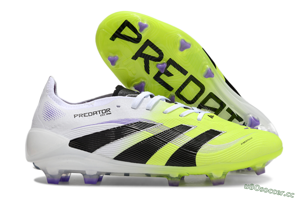 Unisex Adidas Predator Elite 25 FG Firm Ground Low-Tops Football Boots - Yellow/Black/White 2