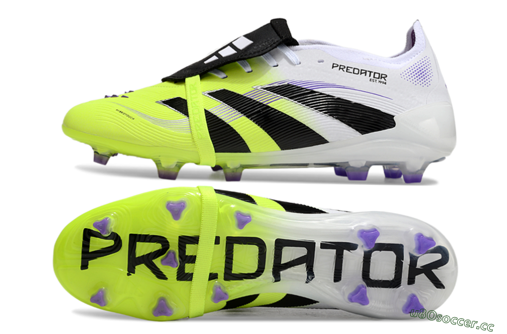 Unisex Adidas Predator Elite 25 Foldover Tongue FG Firm Ground Low-Tops Football Boots - Yellow/Black/White 1