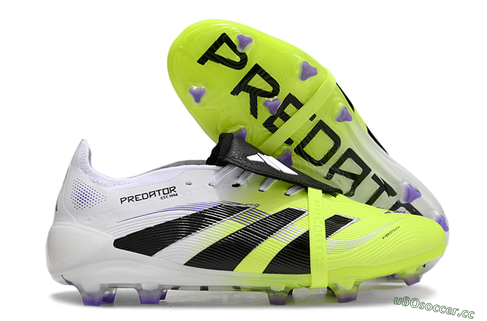 Unisex Adidas Predator Elite 25 Foldover Tongue FG Firm Ground Low-Tops Football Boots - Yellow/Black/White 2