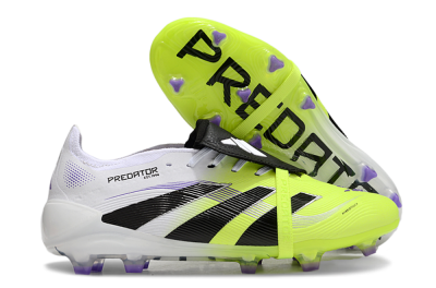Unisex Adidas Predator Elite 25 Foldover Tongue FG Firm Ground Low-Tops Football Boots - Yellow/Black/White