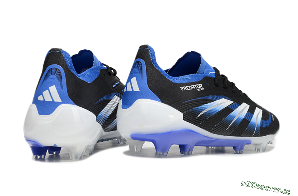 Unisex Adidas Predator Elite 25 FG Firm Ground Low-Tops Football Boots - Black/Blue/White 6
