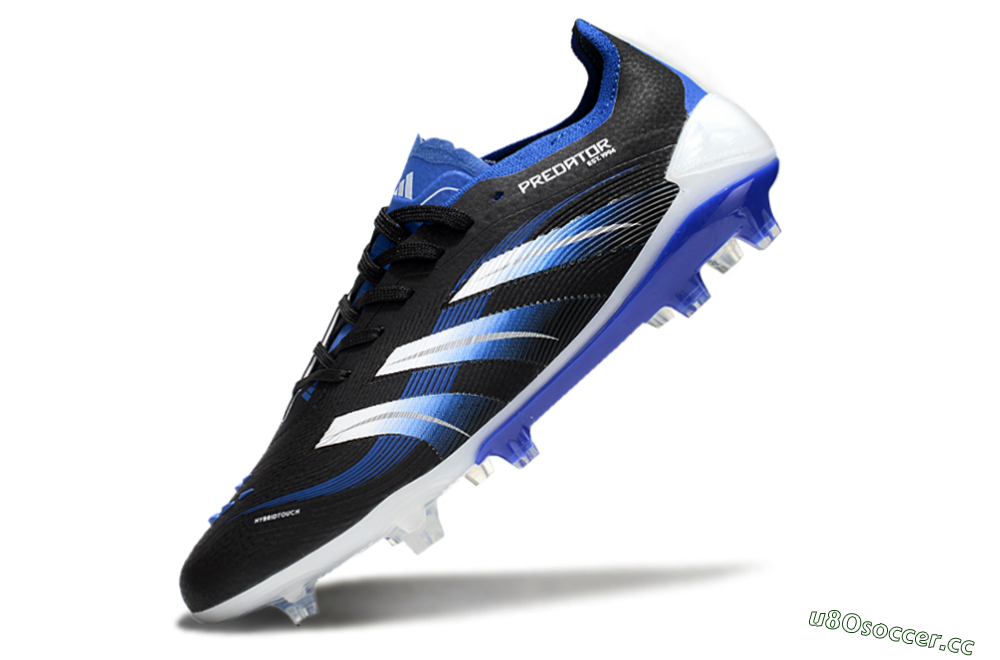 Unisex Adidas Predator Elite 25 FG Firm Ground Low-Tops Football Boots - Black/Blue/White 5