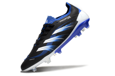 Unisex Adidas Predator Elite 25 FG Firm Ground Low-Tops Football Boots - Black/Blue/White