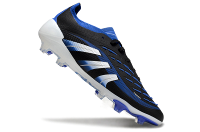 Unisex Adidas Predator Elite 25 FG Firm Ground Low-Tops Football Boots - Black/Blue/White