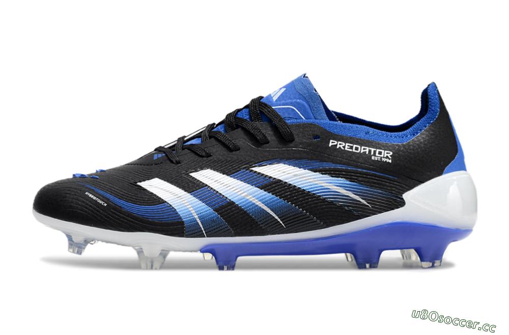 Unisex Adidas Predator Elite 25 FG Firm Ground Low-Tops Football Boots - Black/Blue/White 0