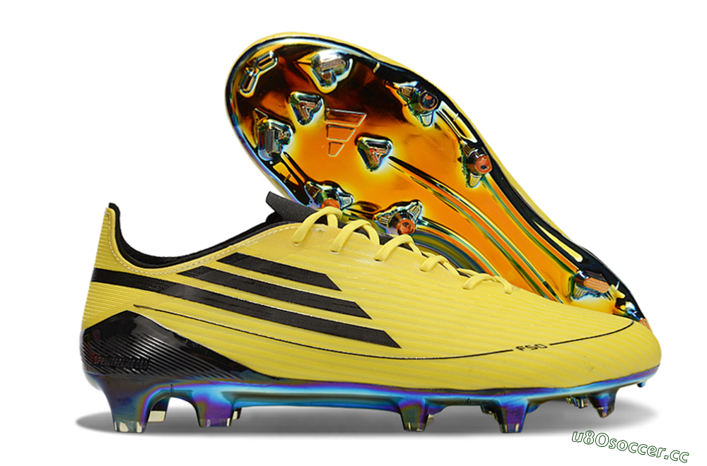 Men's Adidas F50 Elite FG Firm Ground Low-Tops Football Boots - Yellow/Black/Gold 2