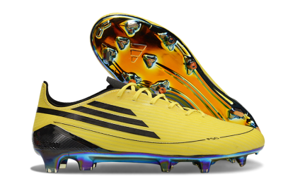 Men's Adidas F50 Elite FG Firm Ground Low-Tops Football Boots - Yellow/Black/Gold