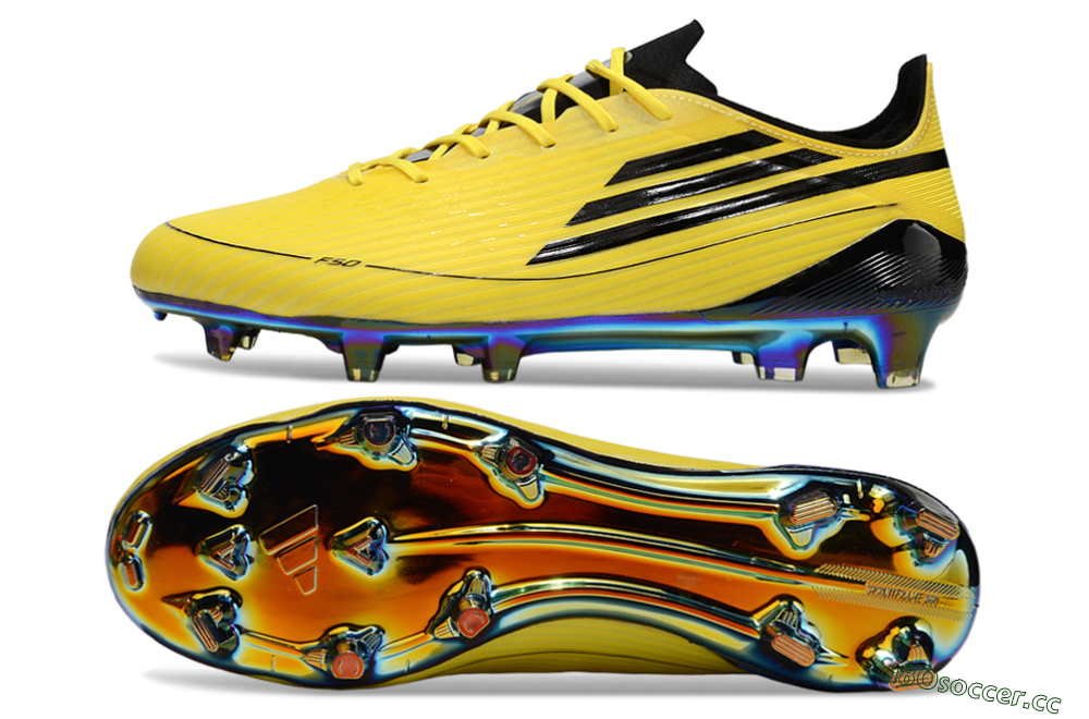 Men's Adidas F50 Elite FG Firm Ground Low-Tops Football Boots - Yellow/Black/Gold 1