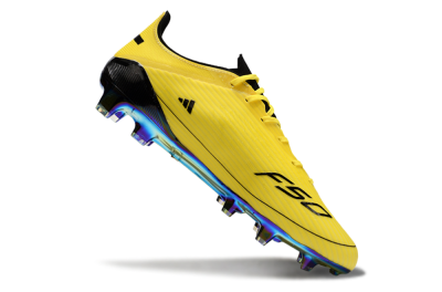 Men's Adidas F50 Elite FG Firm Ground Low-Tops Football Boots - Yellow/Black/Gold