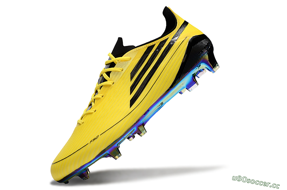 Men's Adidas F50 Elite FG Firm Ground Low-Tops Football Boots - Yellow/Black/Gold 5