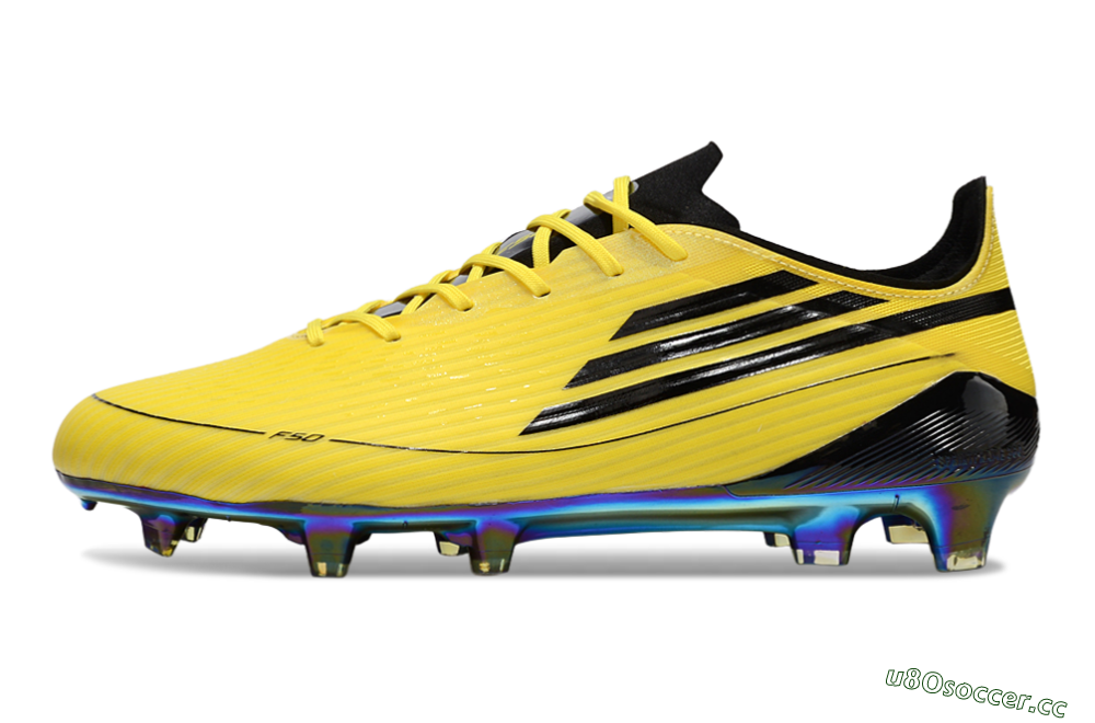 Men's Adidas F50 Elite FG Firm Ground Low-Tops Football Boots - Yellow/Black/Gold 0
