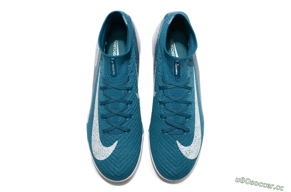 Unisex Nike Air Zoom Mercurial Superfly 10 Elite TF Artificial Turf High-Tops Football Shoes - Blue/White 4