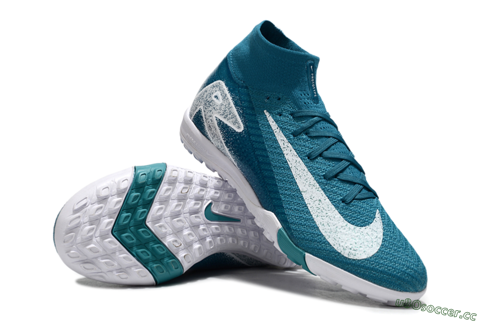 Unisex Nike Air Zoom Mercurial Superfly 10 Elite TF Artificial Turf High-Tops Football Shoes - Blue/White 3