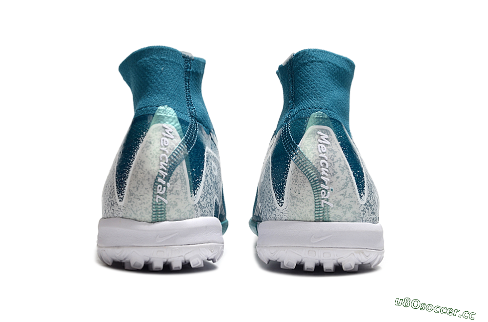 Unisex Nike Air Zoom Mercurial Superfly 10 Elite TF Artificial Turf High-Tops Football Shoes - Blue/White 5