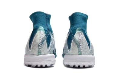 Unisex Nike Air Zoom Mercurial Superfly 10 Elite TF Artificial Turf High-Tops Football Shoes - Blue/White