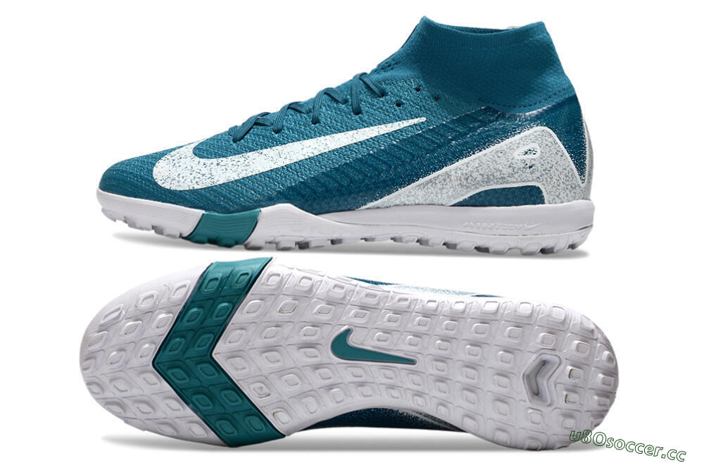 Unisex Nike Air Zoom Mercurial Superfly 10 Elite TF Artificial Turf High-Tops Football Shoes - Blue/White 1