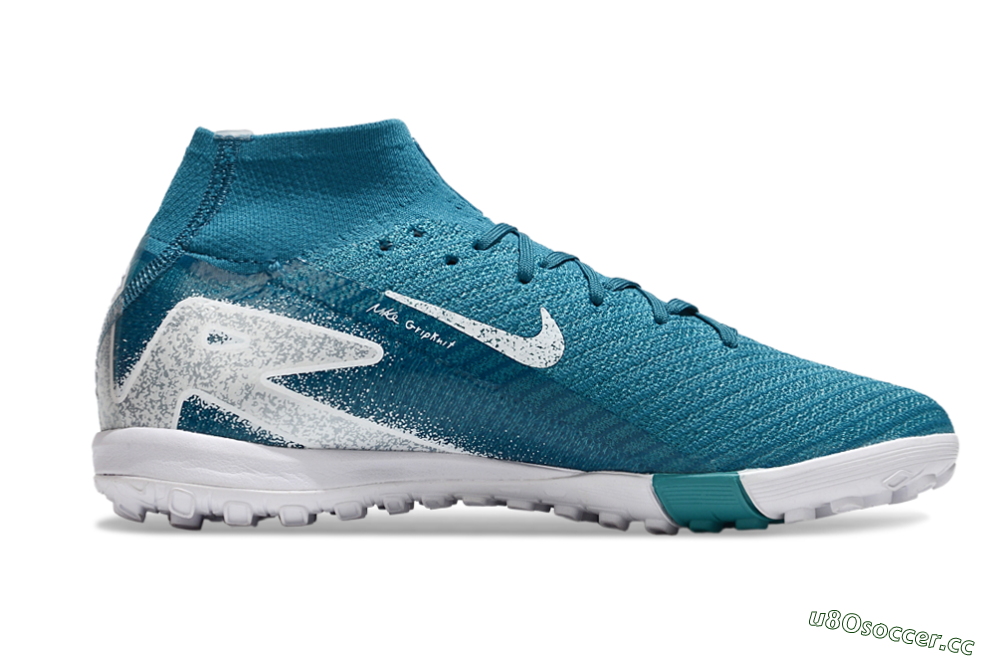 Unisex Nike Air Zoom Mercurial Superfly 10 Elite TF Artificial Turf High-Tops Football Shoes - Blue/White 7