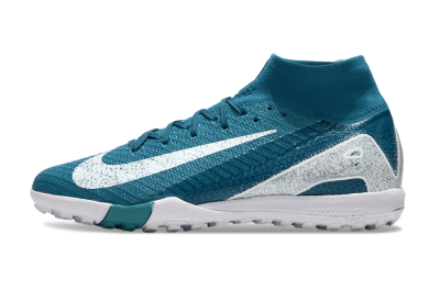 Unisex Nike Air Zoom Mercurial Superfly 10 Elite TF Artificial Turf High-Tops Football Shoes - Blue/White
