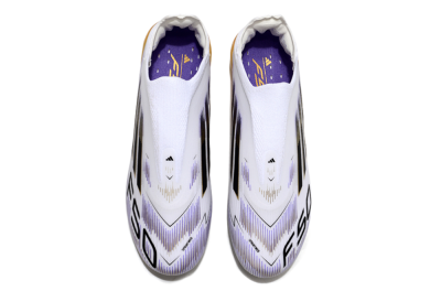Unisex Adidas F50 Elite Laceless FG Firm Ground Low-Tops Football Boots - White/Black/Gold