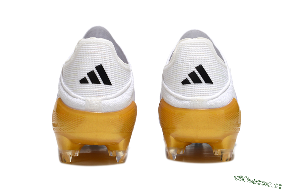 Unisex Adidas F50 Elite Laceless FG Firm Ground Low-Tops Football Boots - White/Black/Gold 5