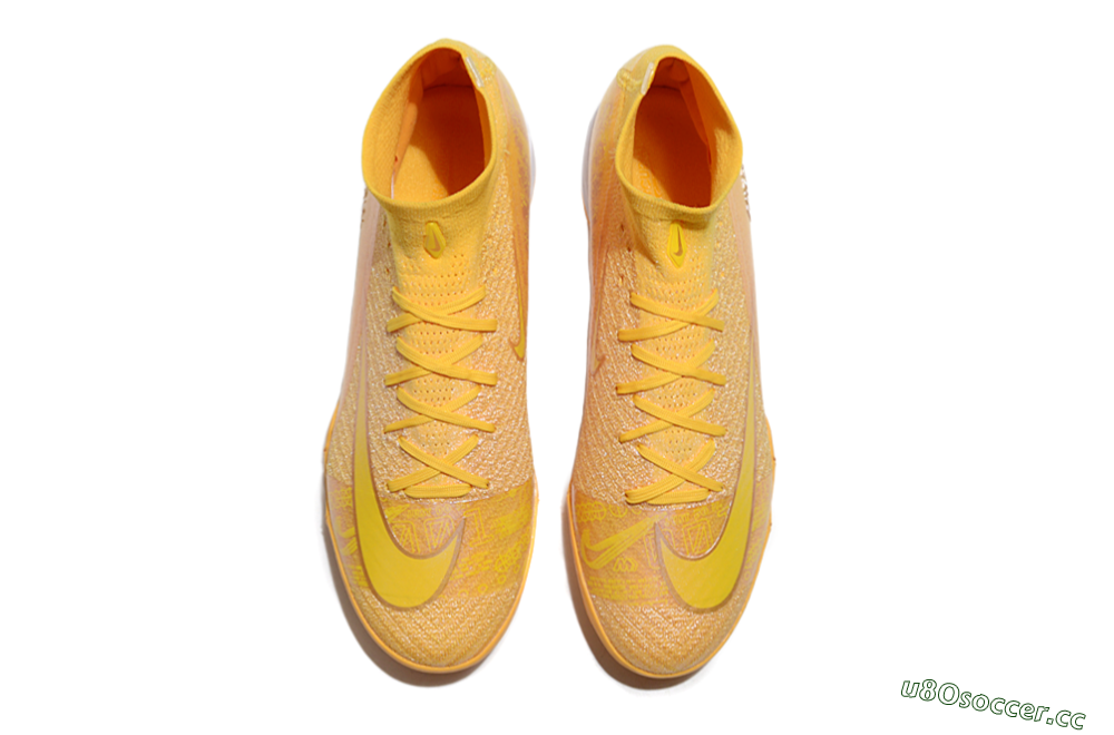 Unisex Nike Air Zoom Mercurial Superfly 10 Elite TF Artificial Turf High-Tops Football Shoes - Yellow/White 4