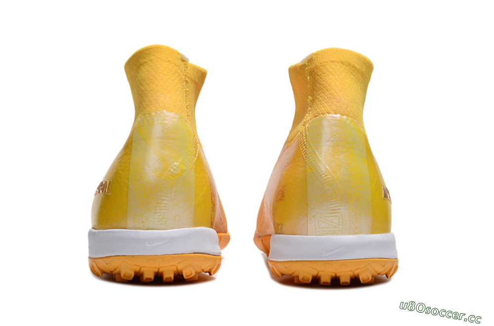 Unisex Nike Air Zoom Mercurial Superfly 10 Elite TF Artificial Turf High-Tops Football Shoes - Yellow/White 5