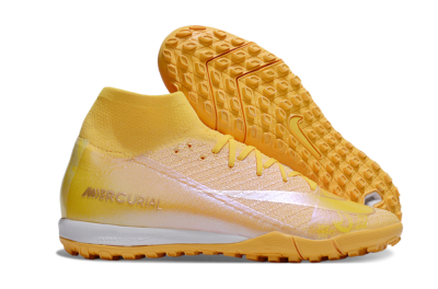 Unisex Nike Air Zoom Mercurial Superfly 10 Elite TF Artificial Turf High-Tops Football Shoes - Yellow/White