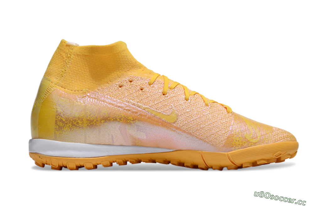 Unisex Nike Air Zoom Mercurial Superfly 10 Elite TF Artificial Turf High-Tops Football Shoes - Yellow/White 7
