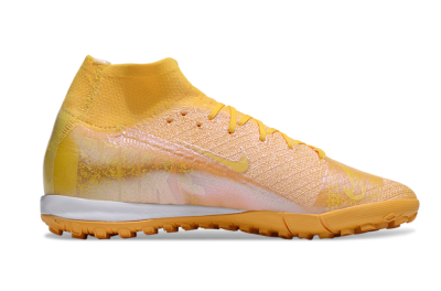 Unisex Nike Air Zoom Mercurial Superfly 10 Elite TF Artificial Turf High-Tops Football Shoes - Yellow/White