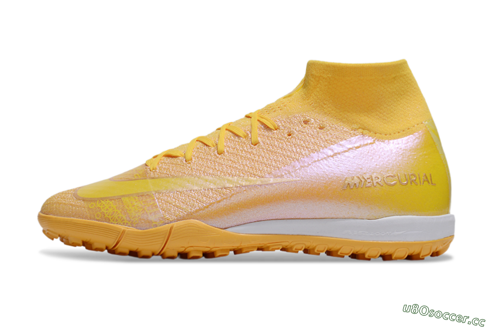 Unisex Nike Air Zoom Mercurial Superfly 10 Elite TF Artificial Turf High-Tops Football Shoes - Yellow/White 0