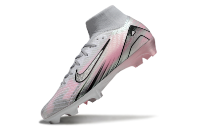 Unisex Nike Air Zoom Mercurial Superfly 10 Elite FG Firm Ground High-Tops Football Boots - Silver/Pink/Black