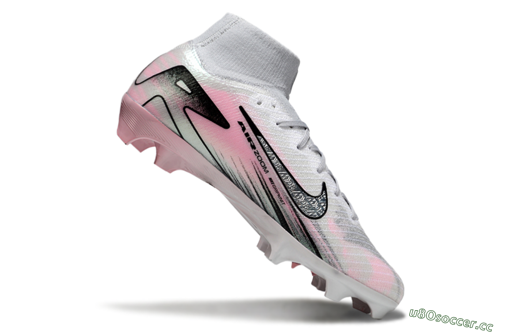 Unisex Nike Air Zoom Mercurial Superfly 10 Elite FG Firm Ground High-Tops Football Boots - Silver/Pink/Black 4