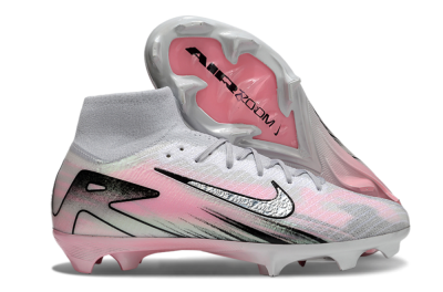 Unisex Nike Air Zoom Mercurial Superfly 10 Elite FG Firm Ground High-Tops Football Boots - Silver/Pink/Black
