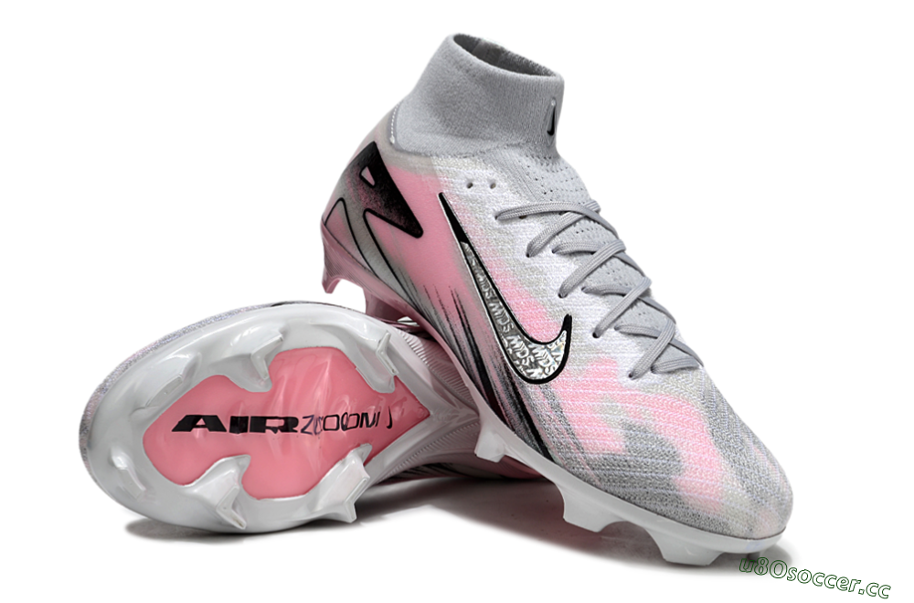 Unisex Nike Air Zoom Mercurial Superfly 10 Elite FG Firm Ground High-Tops Football Boots - Silver/Pink/Black 3