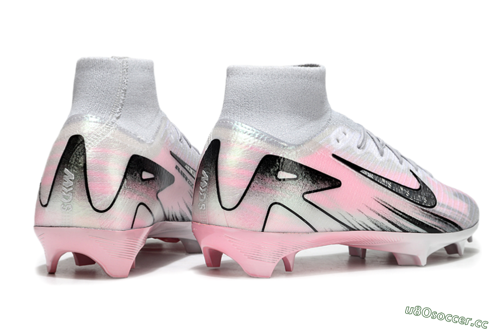 Unisex Nike Air Zoom Mercurial Superfly 10 Elite FG Firm Ground High-Tops Football Boots - Silver/Pink/Black 6