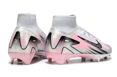 Unisex Nike Air Zoom Mercurial Superfly 10 Elite FG Firm Ground High-Tops Football Boots - Silver/Pink/Black