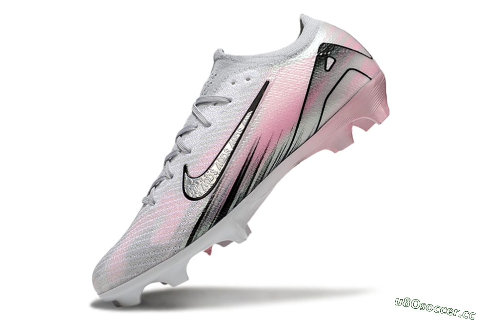 Unisex Nike Air Zoom Mercurial Vapor 16 Elite FG Firm Ground Low-Tops Football Boots - Silver/Pink/Black 5