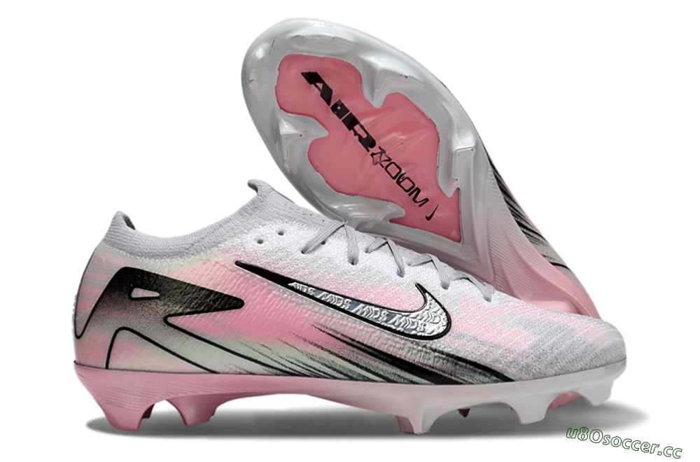 Unisex Nike Air Zoom Mercurial Vapor 16 Elite FG Firm Ground Low-Tops Football Boots - Silver/Pink/Black 2