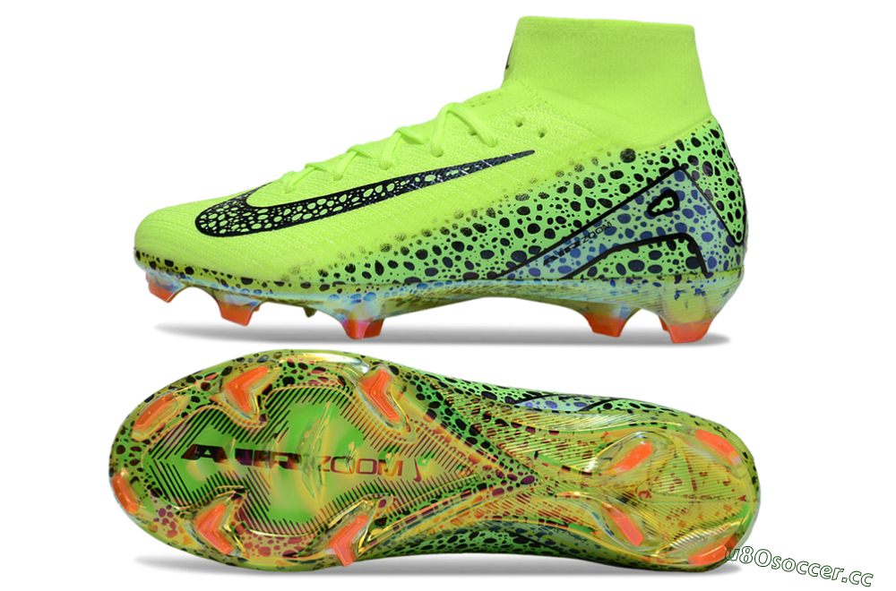 Unisex Nike Air Zoom Mercurial Superfly 10 Elite FG Firm Ground High-Tops Football Boots - Yellow/Black/Leopard 1