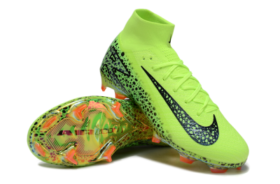 Unisex Nike Air Zoom Mercurial Superfly 10 Elite FG Firm Ground High-Tops Football Boots - Yellow/Black/Leopard