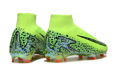Unisex Nike Air Zoom Mercurial Superfly 10 Elite FG Firm Ground High-Tops Football Boots - Yellow/Black/Leopard