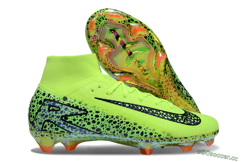 Unisex Nike Air Zoom Mercurial Superfly 10 Elite FG Firm Ground High-Tops Football Boots - Yellow/Black/Leopard 2